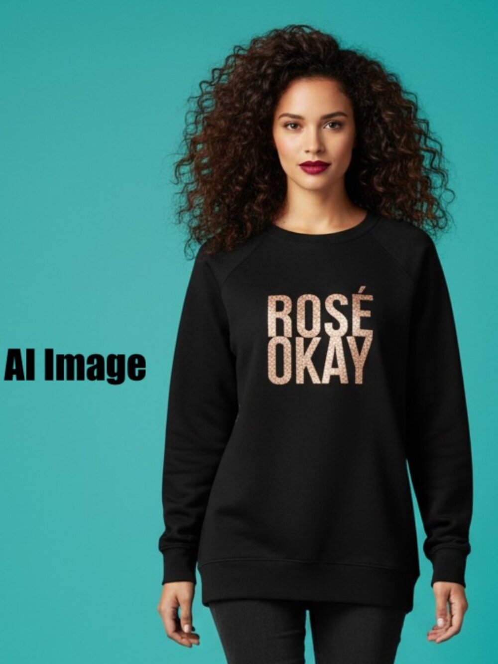 Brunette the Label Black Rose' Okay Sweatshirt Size XS
